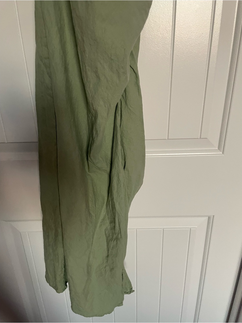 Zara Light Olive Strapless Ruched Maxi Dress - Picture 3 of 6
